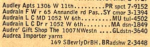 excerpt of the phone listings for Dr. Audrain
